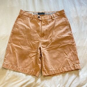 Orvis Mens 32  100% Pima Cotton Golf Casual Chino Orange Shorts‎